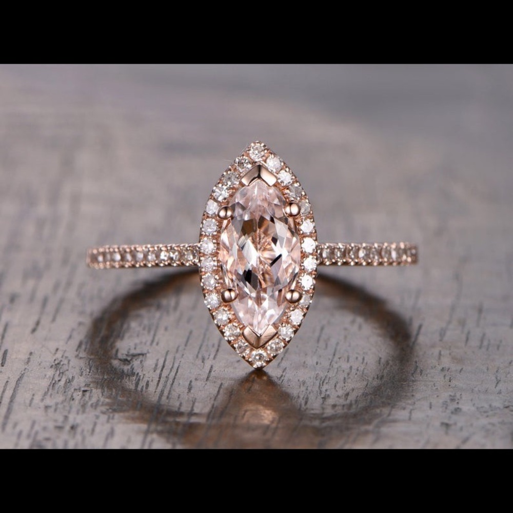 Marquis Rose Gold Engagement Ring 5.75